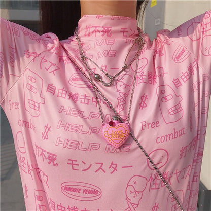 LOVE POTION Bottle Necklace PINK