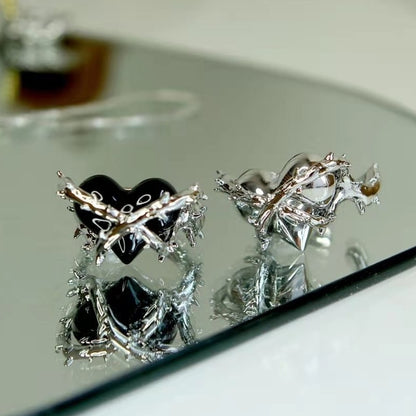 Barbed Wire Heart Ring SILVER