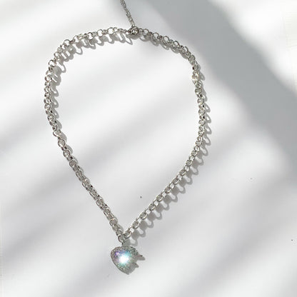 ビジューハート チェーンネックレス PURPLE