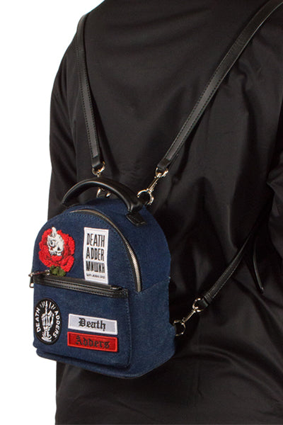 MISHKA denim patch MINI backpack