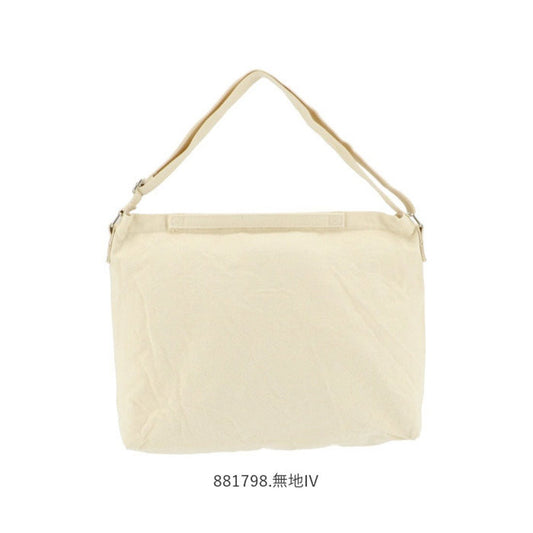 無地 キャンバス ショルダーバッグ IVORY