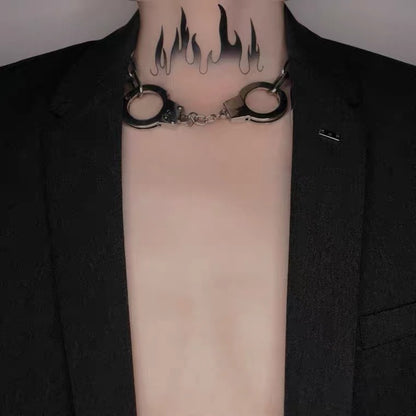 CUFFS Handcuff Chain Necklace SILVER