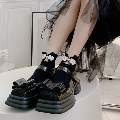 China Button Short Socks BLACK