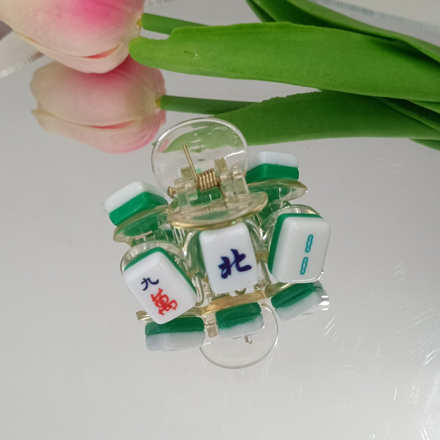 TRIPLE Mahjong tile design hair clip