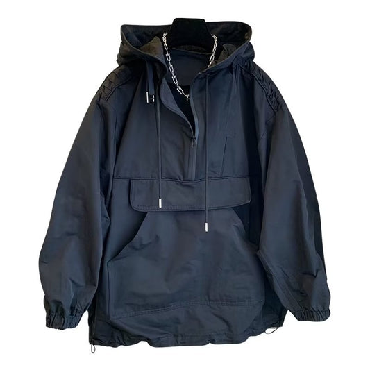 TRUCK Plain Tech Unisex Pullover Jacket BLACK