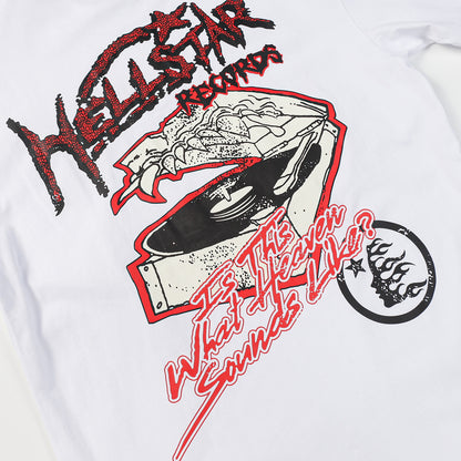 HELLSTAR プリント ロンT WHITE
