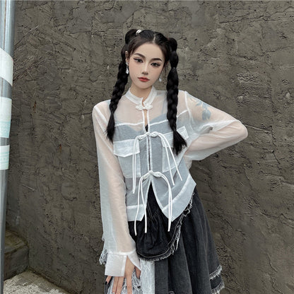 シアー チャイナシャツ WHITE