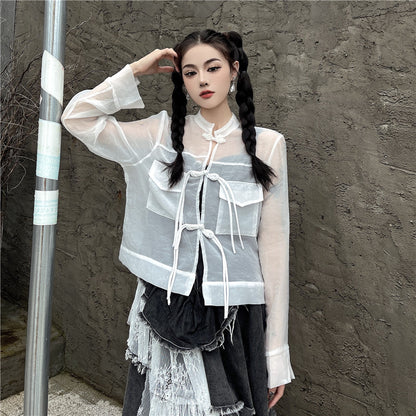 シアー チャイナシャツ WHITE