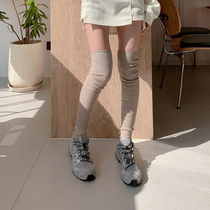 70cm ロング ニーハイ ソックス グリッター ニット BEIGE