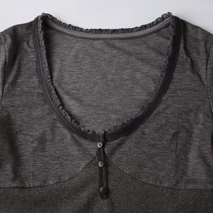 Y2K フィット 長袖 トップス GRAY