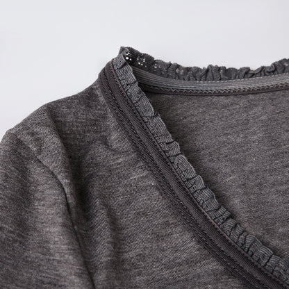 Y2K フィット 長袖 トップス GRAY