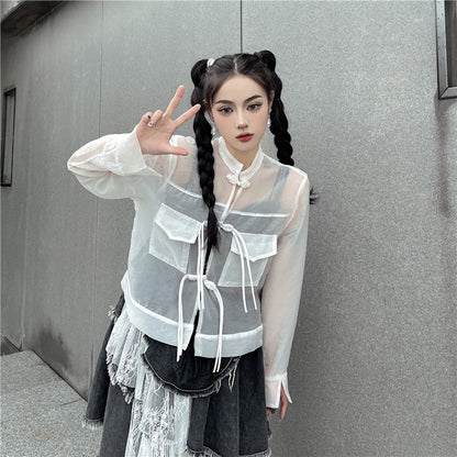 シアー チャイナシャツ WHITE