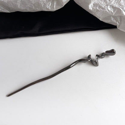 Metallic 18cm Hairpin BLACK SILVER