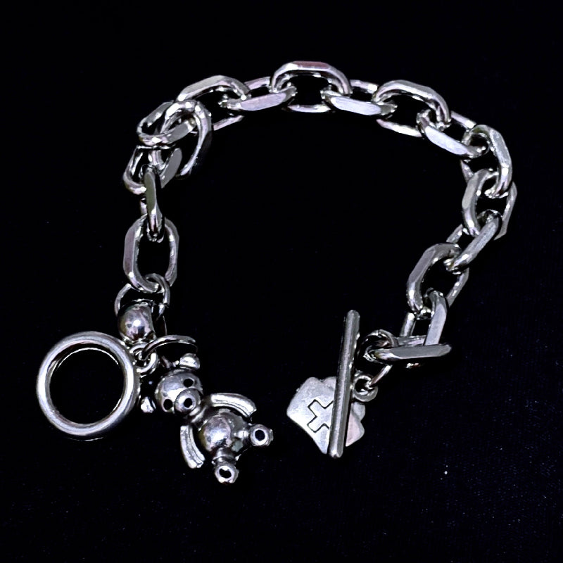 Teddy bear chain bracelet SILVER