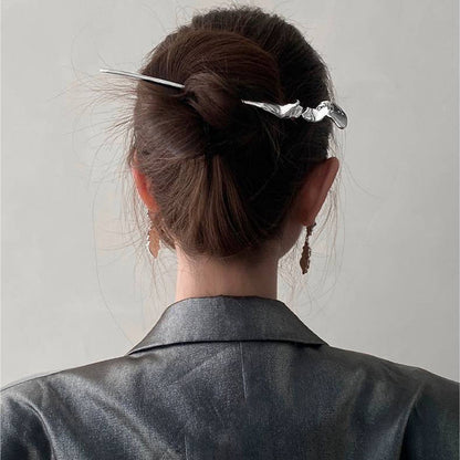 Metallic 18cm Hairpin BLACK SILVER