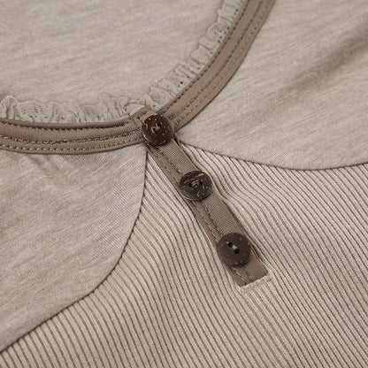 Y2K フィット 長袖 トップス BEIGE