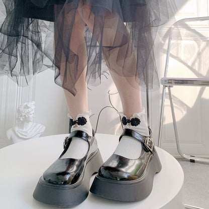 チャイナボタン ショート丈 ソックス WHITE