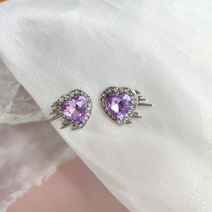 Bijou Heart Earrings PURPLE