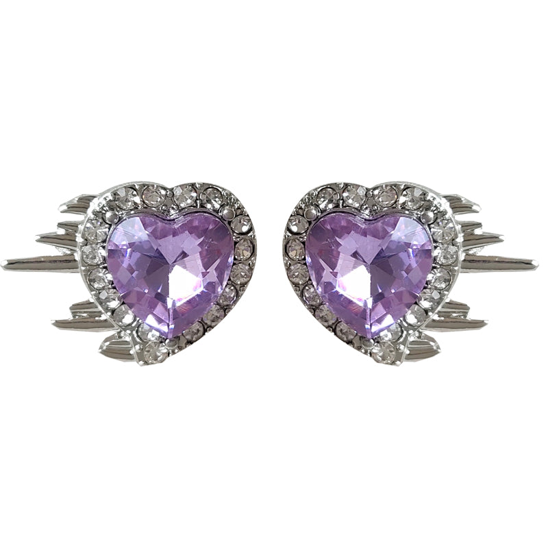 Bijou Heart Earrings PURPLE