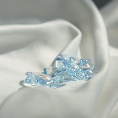 クリアフラワー ピアス BLUE