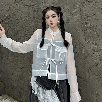 シアー チャイナシャツ WHITE