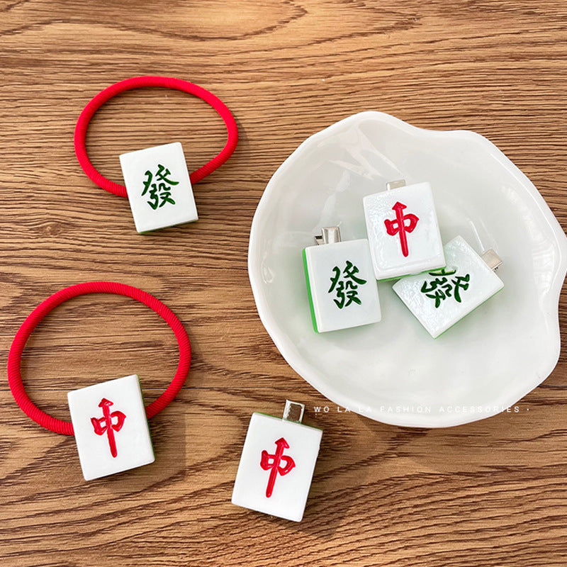 Flat Mahjong Tile Hair Clip