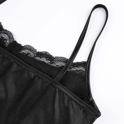 ロゴ刺繍 キャミソール BLACK