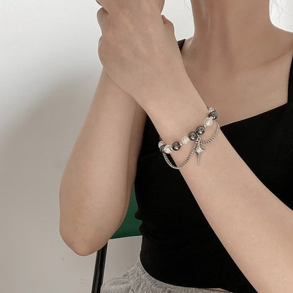 ビーズ チェーン ブレスレット SILVER