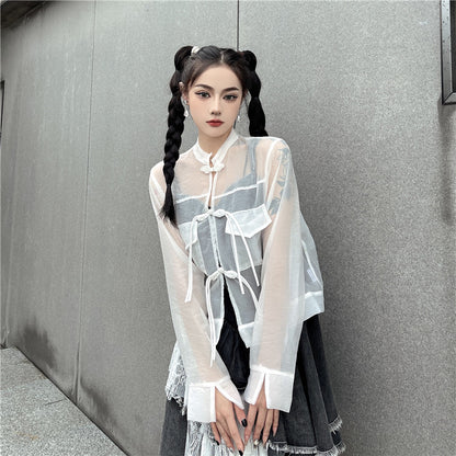 シアー チャイナシャツ WHITE