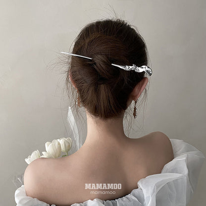Metallic 18cm Hairpin BLACK SILVER