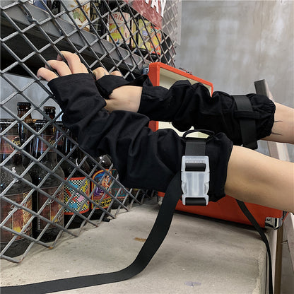 ベルト付き アームカバー BLACK