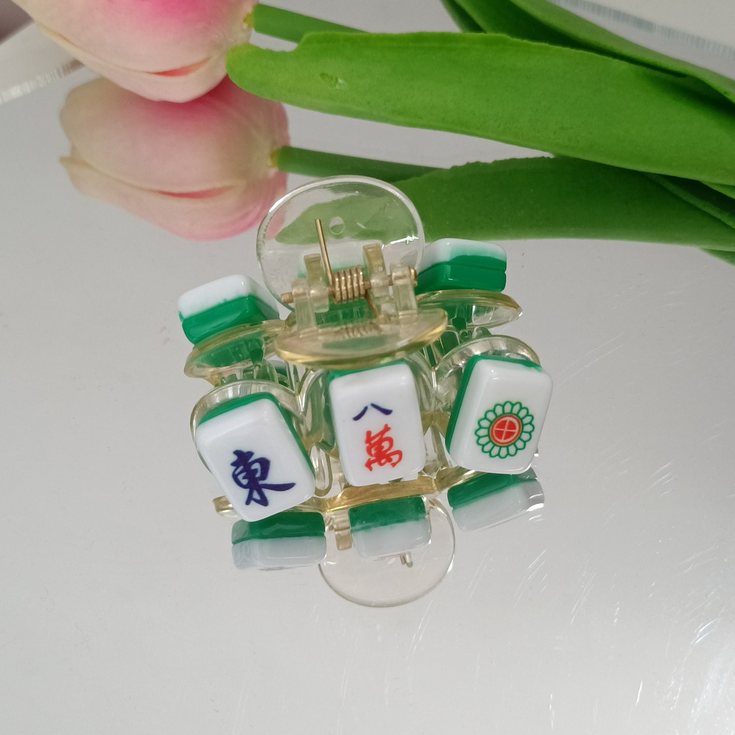 TRIPLE Mahjong tile design hair clip