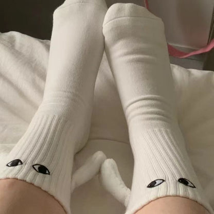 Holding Hands Magnetic Couple Socks WHITE