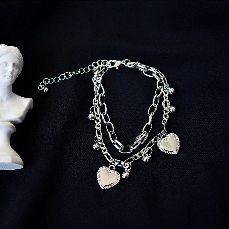 Heart chain bracelet Silver