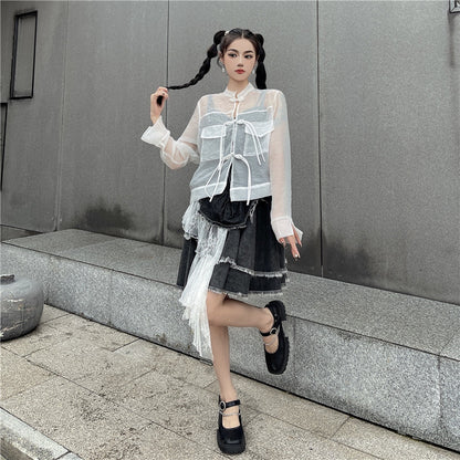 シアー チャイナシャツ WHITE