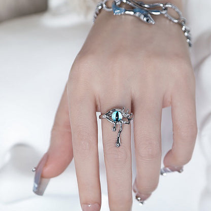 CRYING EYE RING SILVER