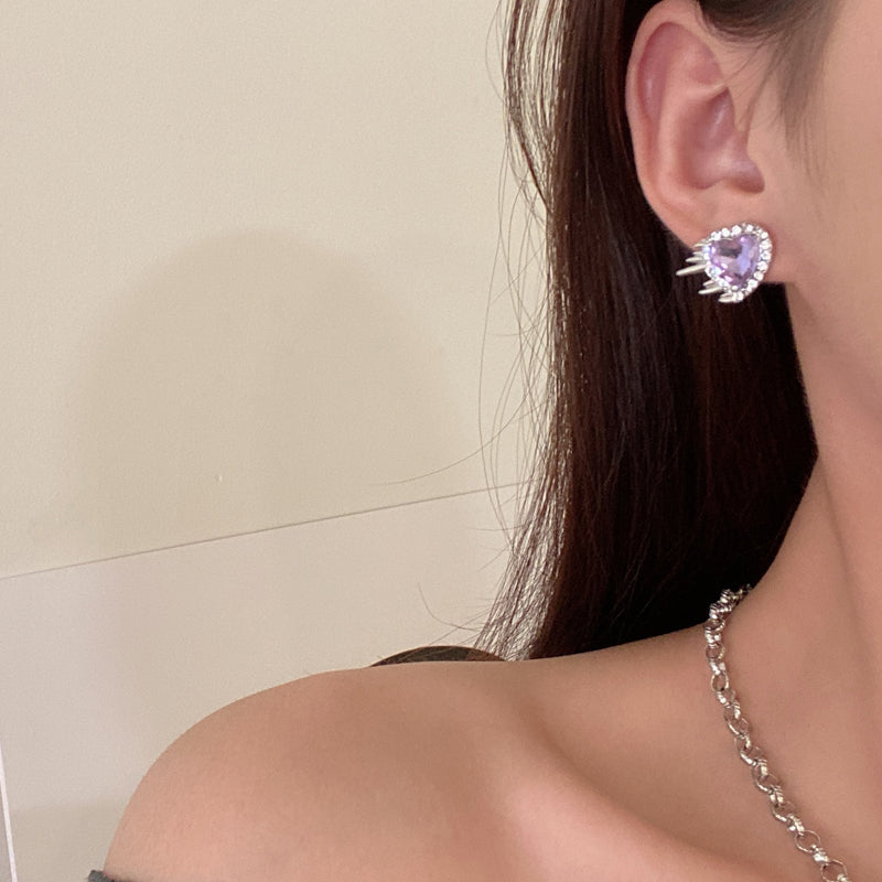 Bijou Heart Earrings PURPLE