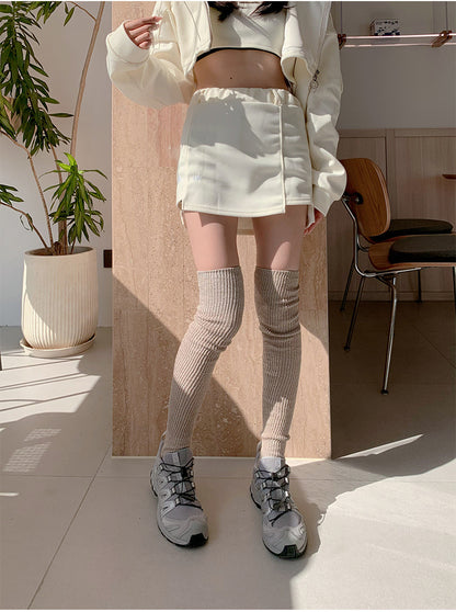 70cm ロング ニーハイ ソックス グリッター ニット BEIGE