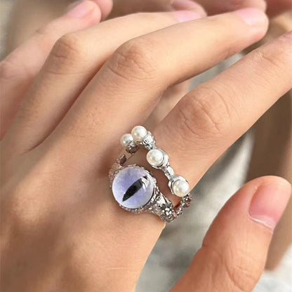 EYE pearl ring SILVER