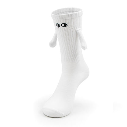 Holding Hands Magnetic Couple Socks WHITE