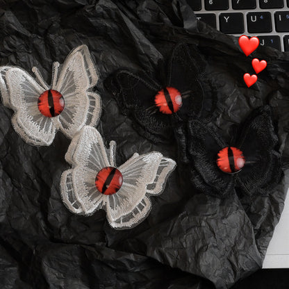 DARK EYE カボション 蝶々 ヘアクリップ ヘアピン BLACK WHITE