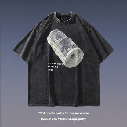 Money Washed Unisex T-Shirt Black