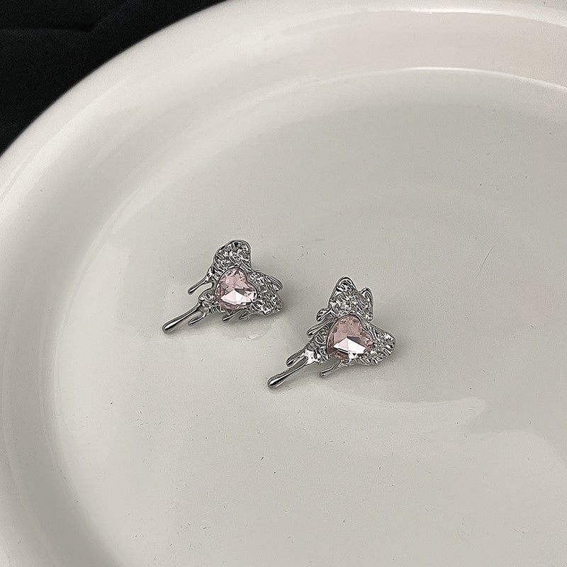 メルティング ピンクハート ピアス SILVER PINK