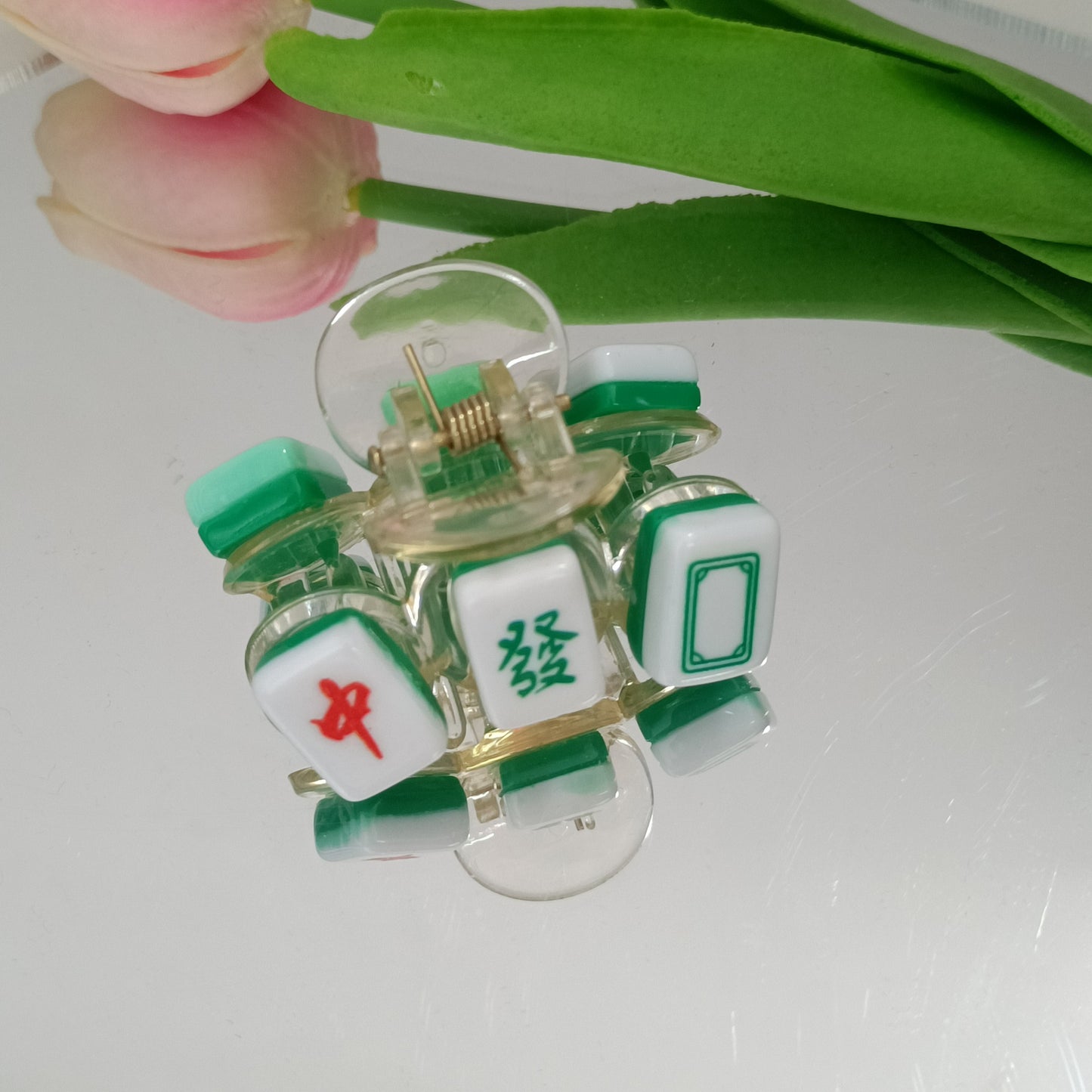 TRIPLE Mahjong tile design hair clip