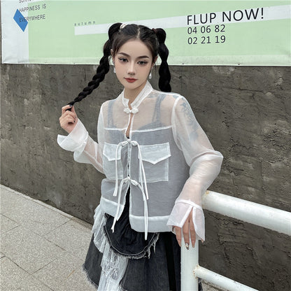 シアー チャイナシャツ WHITE