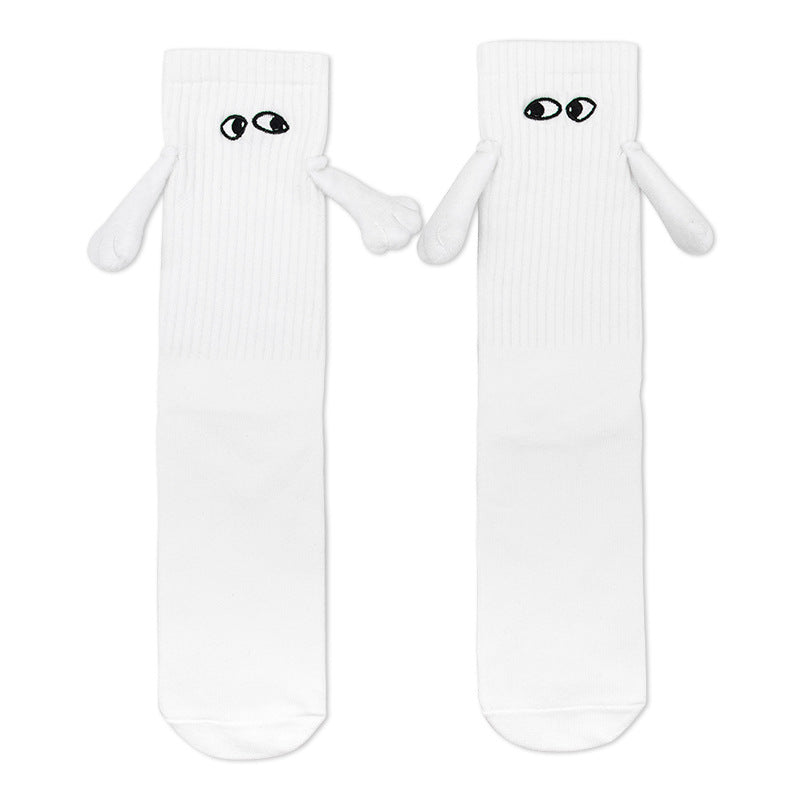 Holding Hands Magnetic Couple Socks WHITE