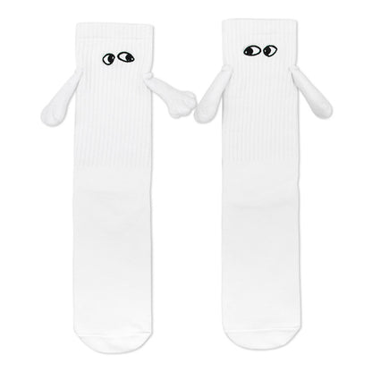 Holding Hands Magnetic Couple Socks WHITE