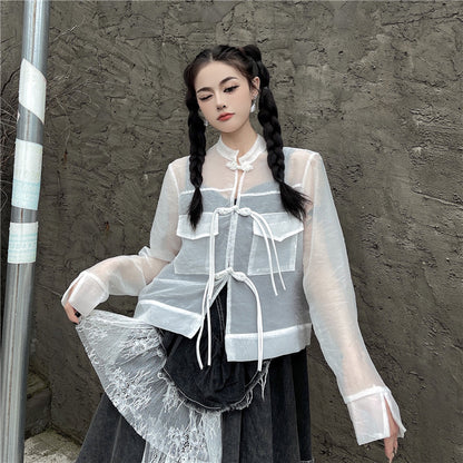 シアー チャイナシャツ WHITE