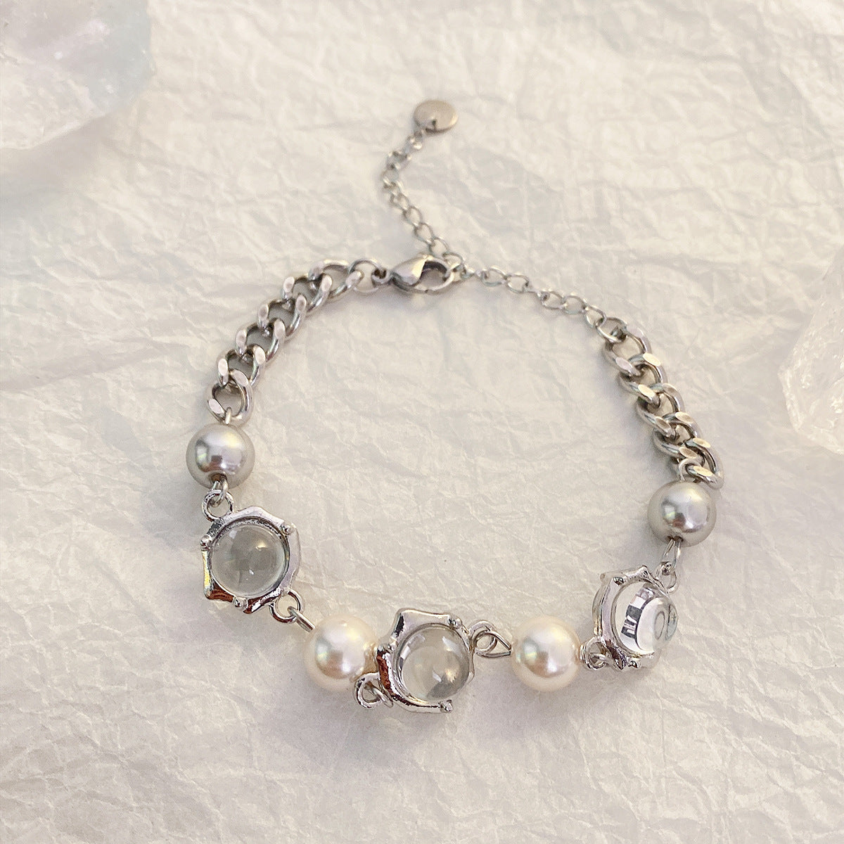 Bubble bead chain bracelet Silver