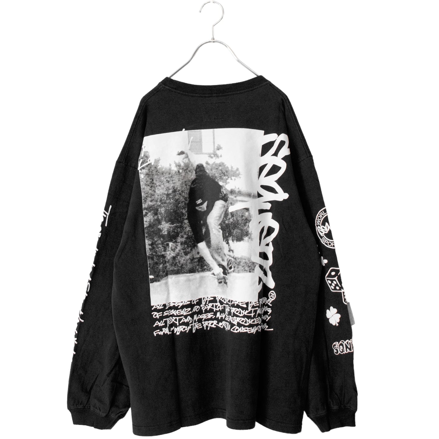 SEQUENZ OG COLLAGE PUFF PRINT LONG T-SHIRT BLACK